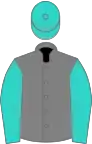 Turquoise sleeves and cap