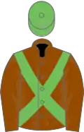 Beaver brown, maple leaf green cross belts and cap