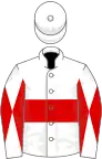 White, Red hoop, diabolo on sleeves, White cap