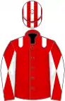 Red, white epaulets, diabolo on sleeves, striped cap