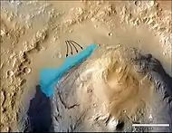 Estimate of ancient lake on Aeolis Palus in Gale Crater.