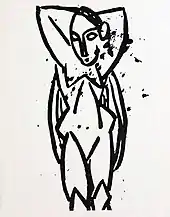 Pablo Picasso, 1907, Nu aux bras levés (Nude)