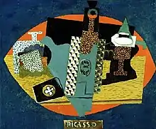 1916, L'anis del mono (Bottle of Anis del Mono), oil on canvas, 46 × 54.6&nbsp;cm (18 x 21 in), Detroit Institute of Arts, Michigan