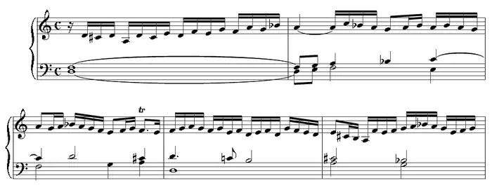 First bars of Wir glauben all an einen Gott.