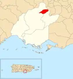 Location of Palmas within the municipality of Salinas shown in red
