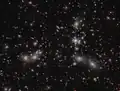 Pandora's Cluster observed by JWST's NIRCam as part of UNCOVER program (15 February 2023).