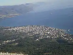 view of Orebić from west
