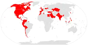Countries with Papa John's Pizza restaurants