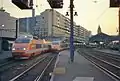 TGV Sud-Est at Paris-Gare de Lyon in original orange livery, May 1987