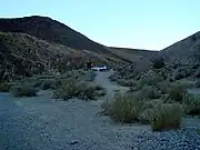 Parking at the main trail head for the canyon.