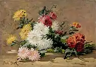 Fleurs, oil on canvas, 38.5 x 55&nbsp;cm