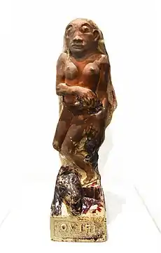 Paul Gauguin, 1894, Oviri (Sauvage), partially glazed stoneware, 75 x 19 x 27&nbsp;cm, Musée d'Orsay, Paris