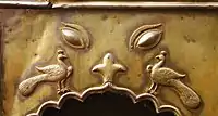 Peacock on a brass chariot of Searsole Rajbari, West Bengal, India