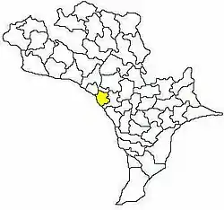 Mandal map of Krishna district showing Penamaluru mandal (in yellow)