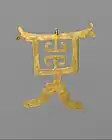 Pendant; 4th–10th century; gold; height: 14.6&nbsp;cm (5.mw-parser-output .frac{white-space:nowrap}.mw-parser-output .frac .num,.mw-parser-output .frac .den{font-size:80%;line-height:0;vertical-align:super}.mw-parser-output .frac .den{vertical-align:sub}.mw-parser-output .sr-only{border:0;clip:rect(0,0,0,0);clip-path:polygon(0px 0px,0px 0px,0px 0px);height:1px;margin:-1px;overflow:hidden;padding:0;position:absolute;width:1px}3⁄4 in.); Metropolitan Museum of Art (New York City)