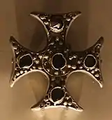 Pendant with crucifix, gilded silver, c. 1500,  County Waterford