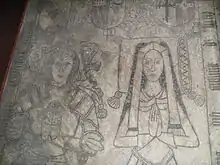 William Wynnesbury and his wife, from their memorial, now in the floor of the priest's vestry, part of the south chancel aisle, St. Michael and All Angels, Penkridge.