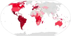 Distribution of Catholics around the world