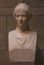 The Painter Angelika Kauffmann, by Johann Peter Kauffmann, (1808), marble, 66,9 x 35,2 x 35&nbsp;cm., Neue Pinakothek, Munich
