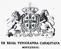 1773, I. G. Palietti, Pharmacopoea sardoa, Tipografia Regia, Cagliari