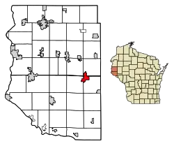 Location of Spring Valley in Pierce Countyand St. Croix County, Wisconsin.