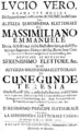 Title page of the libretto of Lucio Vero (Munich 1720)