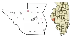 Location of Detroit in Pike County, Illinois.