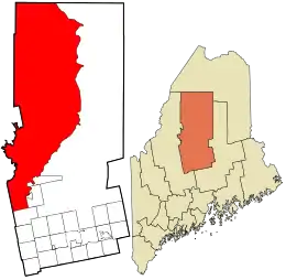 Location in Piscataquis County and the state of Maine.