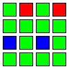 Pixel map of the real color camera.