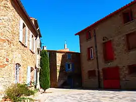 A square near the church in Sainte-Colombe-de-la-Commanderie