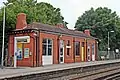 A building on the Southport-bound platform.