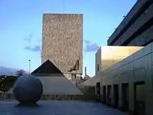 Architectonic-sculptural arrangement at Plaza de la Justicia, San José, by Ibo Bonilla.