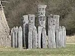 Rodnover idols in Břeclav, South Moravian Region.