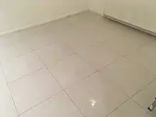 Modern polished porcelain floor tiles in a large format
