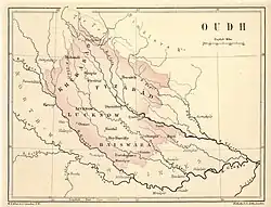 Map of Oudh state in 1856