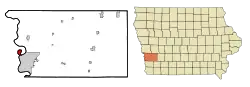Location of Carter Lake, Iowa