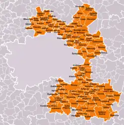 Location of Prague-East District