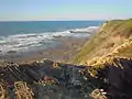 From the cliff top looking north