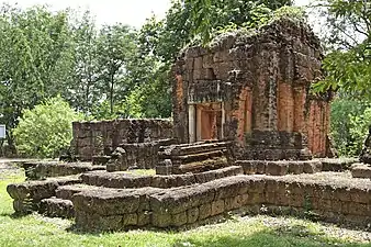 Prasat Prang Ku in Sisaket, Thailand, was built with laterite