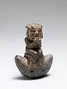 A ceramic pre-Columbian ocarina, ca. 1300-1500, Tairona people, Sierra Nevada de Santa Marta, Colombia