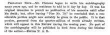 Prefatory Note to Mark Twain's Chapters from My Autobiography in the NAR