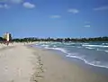 Primorsko seen from the beach