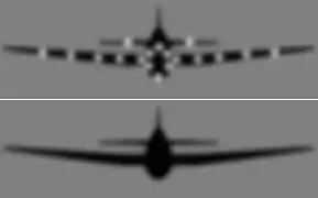 Yehudi Lights raise the average brightness of the plane from a dark shape to the same as the sky.