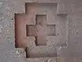 Detail of one of the andesite blocks