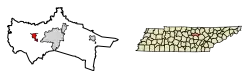 Location of Baxter in Putnam County, Tennessee.