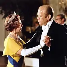 President Gerald Ford dancing with Queen Elizabeth II at the White House, 1976.