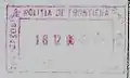 Exit stamp for air travel, issued at Timișoara Airport shortly before the Entry of Romania in the EU.