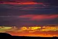 Midsummer twilight over the Mojave desert in Landers.