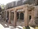 Cave entrance, with pillars