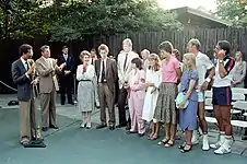 Ronald and Nancy Reagan at a reception for the American Davis and Wightman Cup teams in September 1981